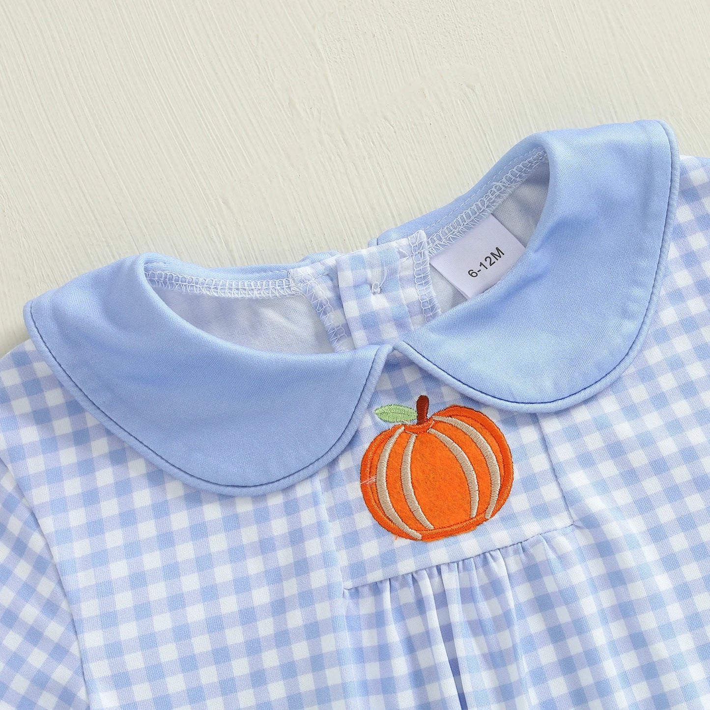 Baby Girls Summer Bubble Jumpsuit With Doll Collar