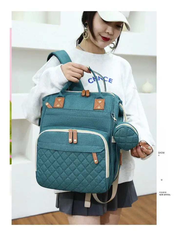Waterproof Wear Resistant Mom Backpack Diaper Bag Capacity