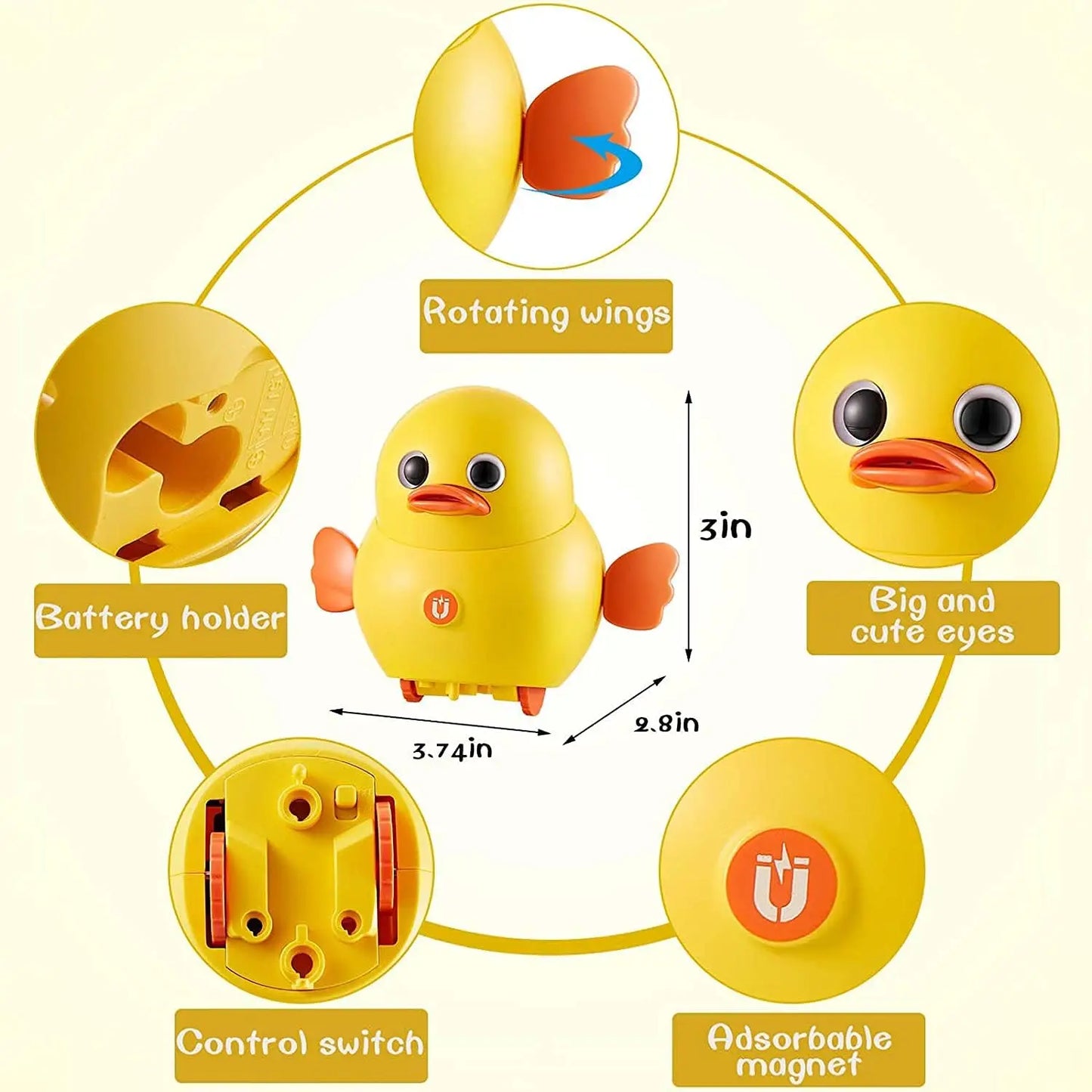 Baby Crawling Toys Musical Ducks Toddler Toys Early Education Kids Toys for Boys and Girls with Swing Walking Lights and Dancing Functions