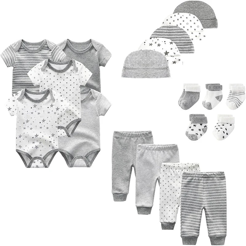 Unisex Baby Boy Girl Layette Sets Bodysuits Pants Accessories 19 Pack Comfort Infant Outfit Newborn Essentials