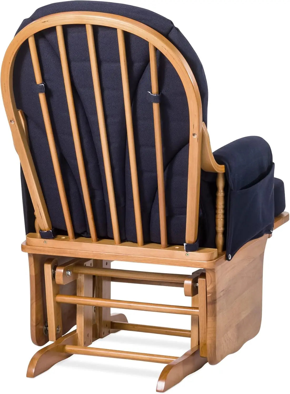 Lullaby Wood Base Glider Rocker Baby Feeding Rocking Chair for Nursery and Daycare Use with Padded Foam Rests