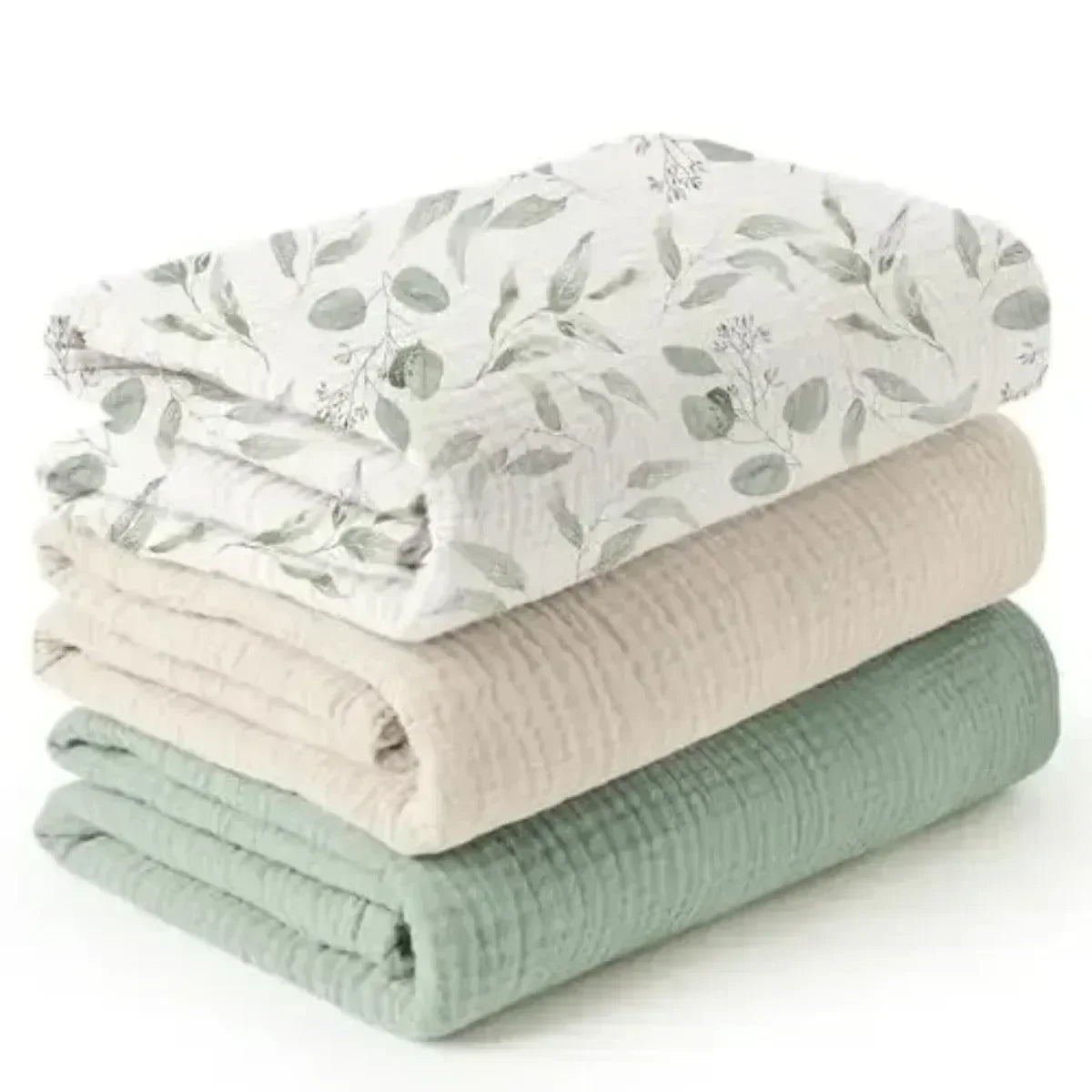 Three Pack Cotton Muslin Swaddle Baby Wrap Blankets Set