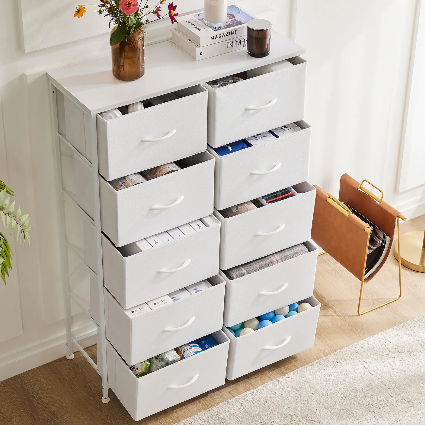 JHK Wardrobe With Fabric Drawers For Bedroom Storage
