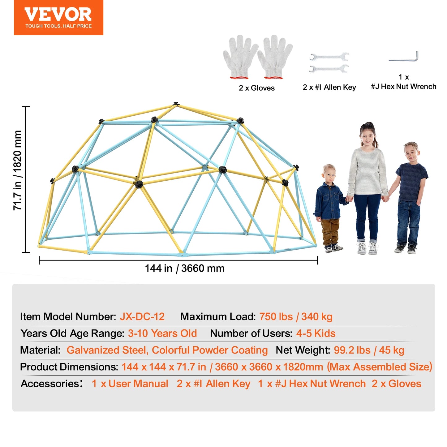 Geometric Climbing Dome For Kids 6 8 10 12 Feet Backyard