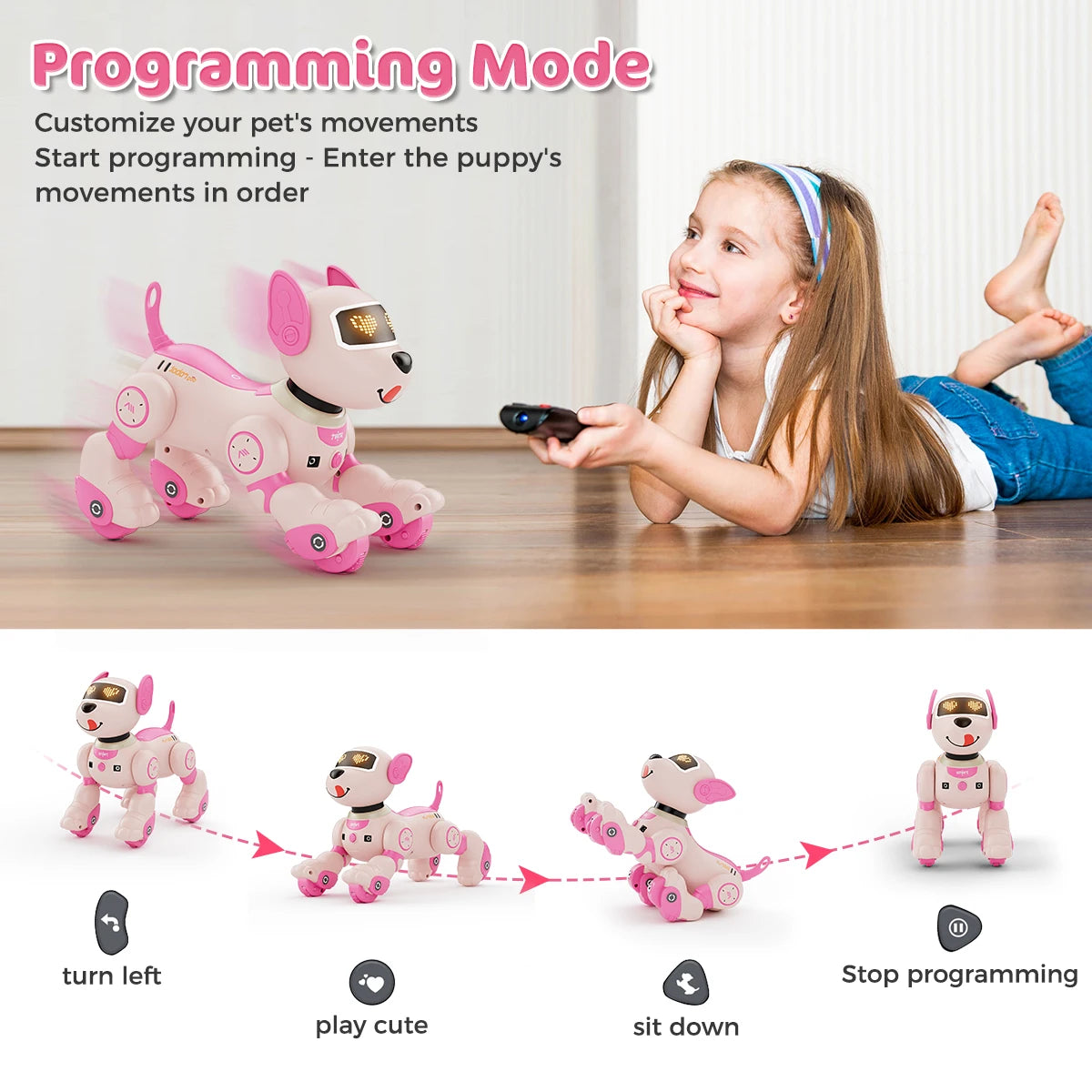 VATOS Robot Dog Toy For Kids Remote Control 2 4GHz Voice