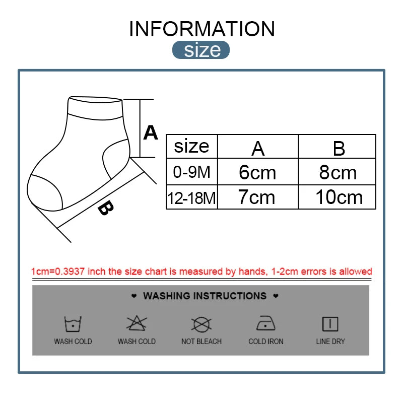 5 Pairs Newborn Baby Socks Cotton Soft Breathable 0 To 12M
