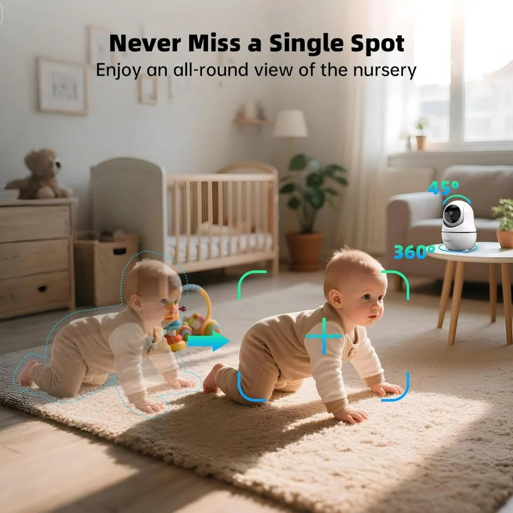 7 Inch 1080P Split Screen Baby Monitor No WiFi 100H Battery