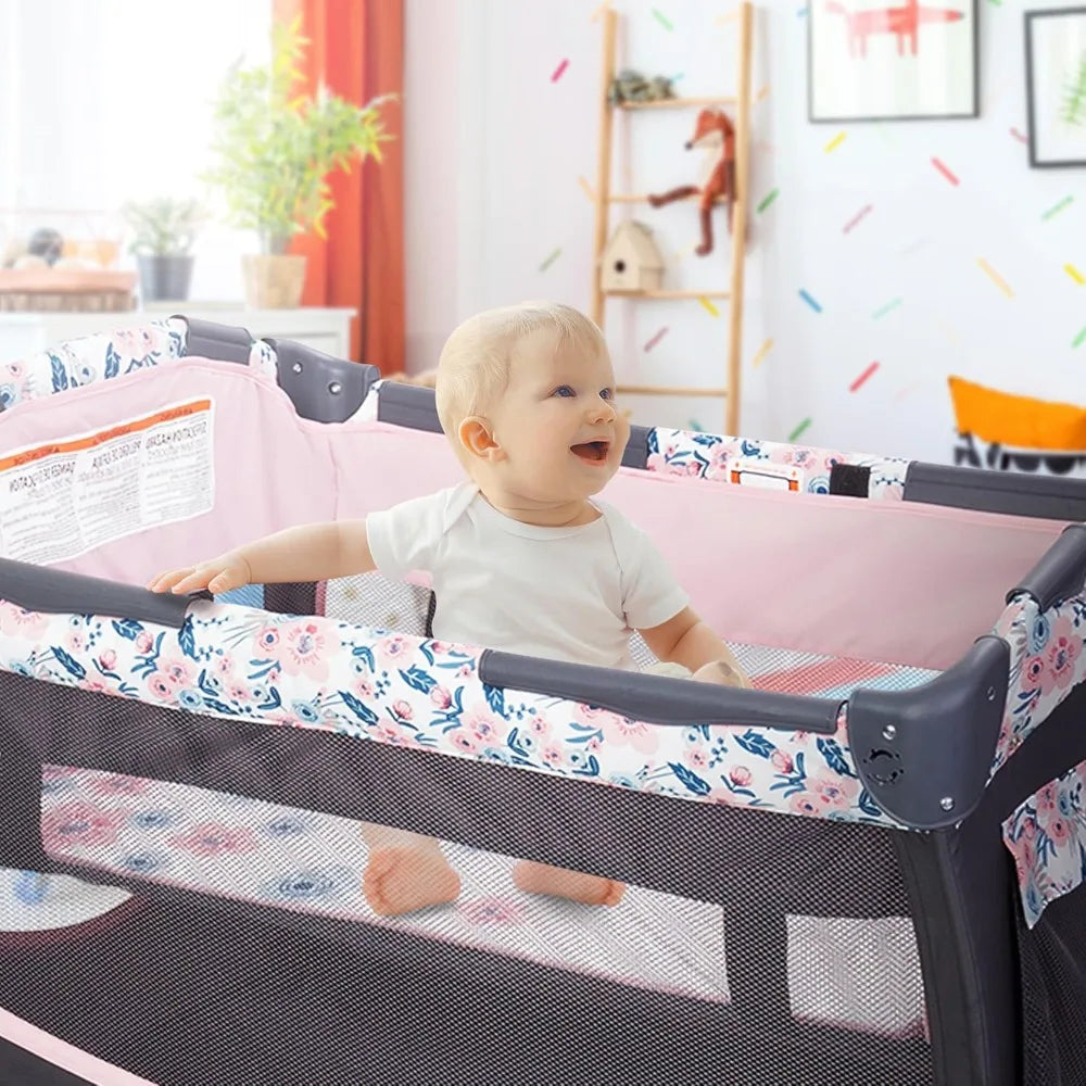 Deluxe II Nursery Center Playard Bluebell With Canopy