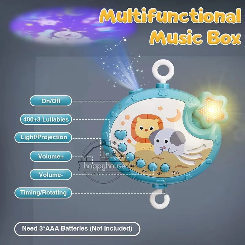 Musical Baby Crib Mobile With Lights And Remote Control