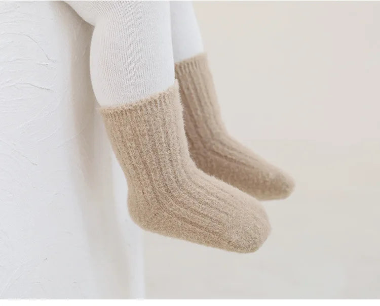 Warm Baby Socks 3 Pairs Thick Winter Cotton Unisex Mid Tube
