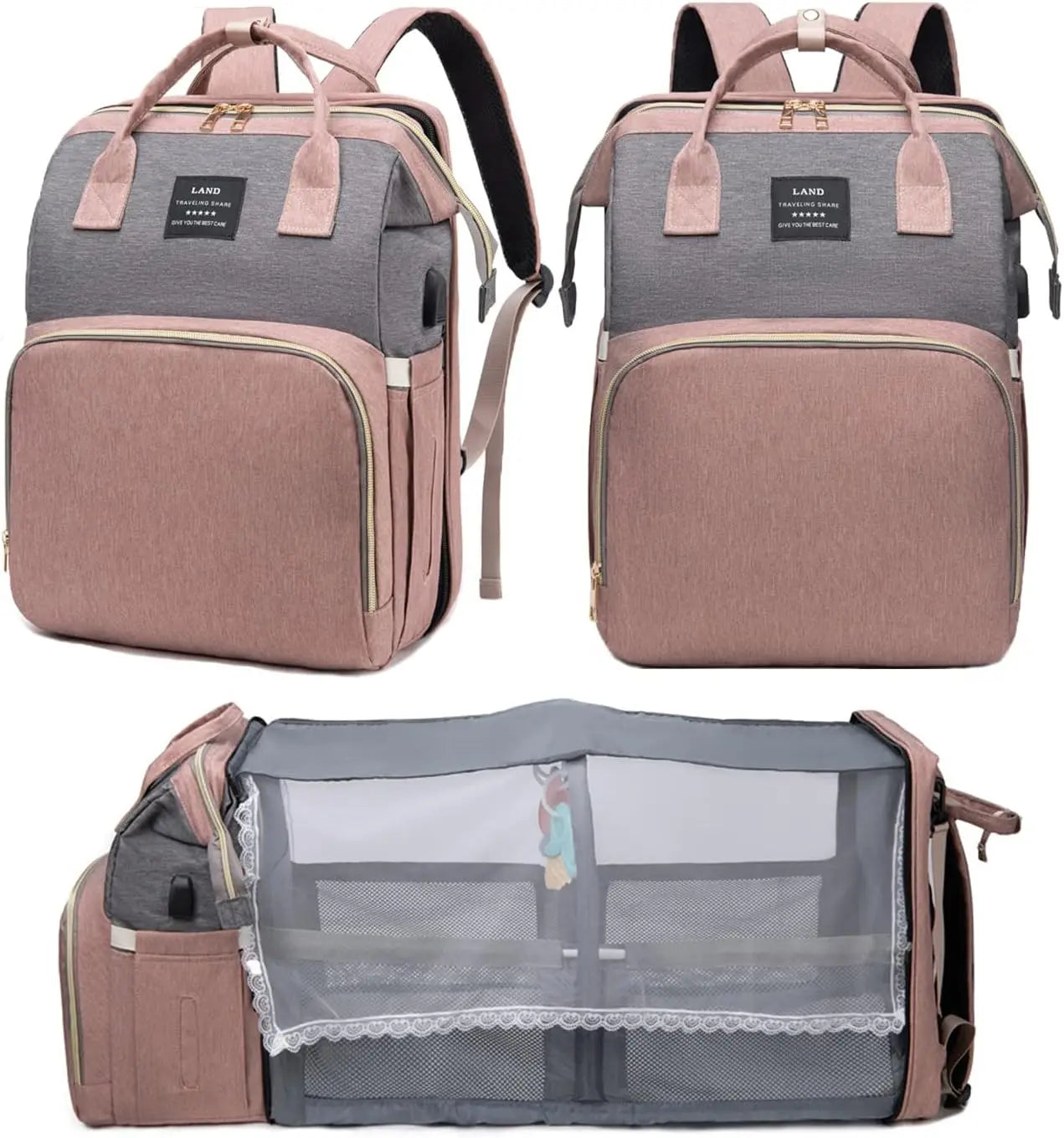 Diaper Bag With Changing Station Backpack Large Capacity