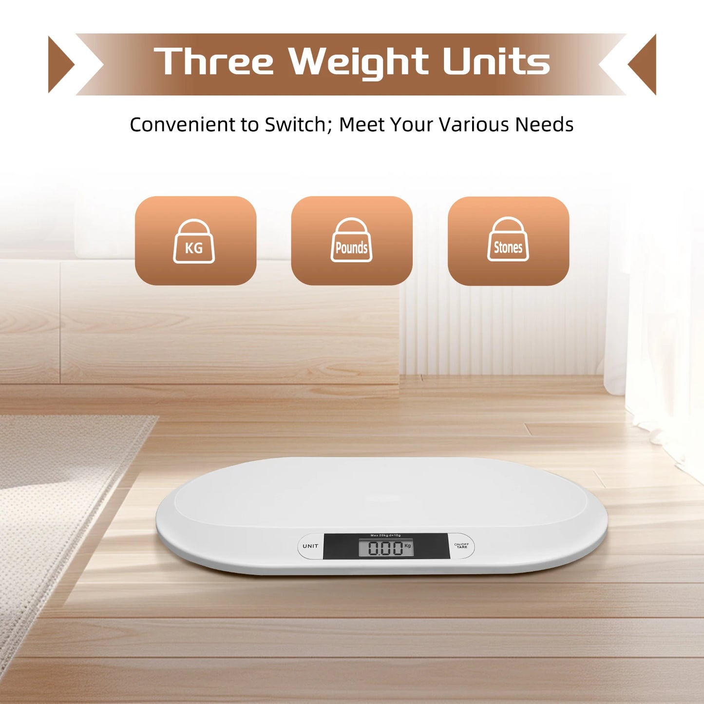 44 Lbs Digital Baby Scale LCD Display Infant Scale