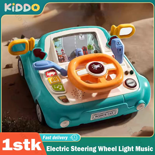 Baby Car Toy Light Musical Steering Wheel Interactive Simulation Driving Seat Sensory Toy for Fine Motor Skill Development