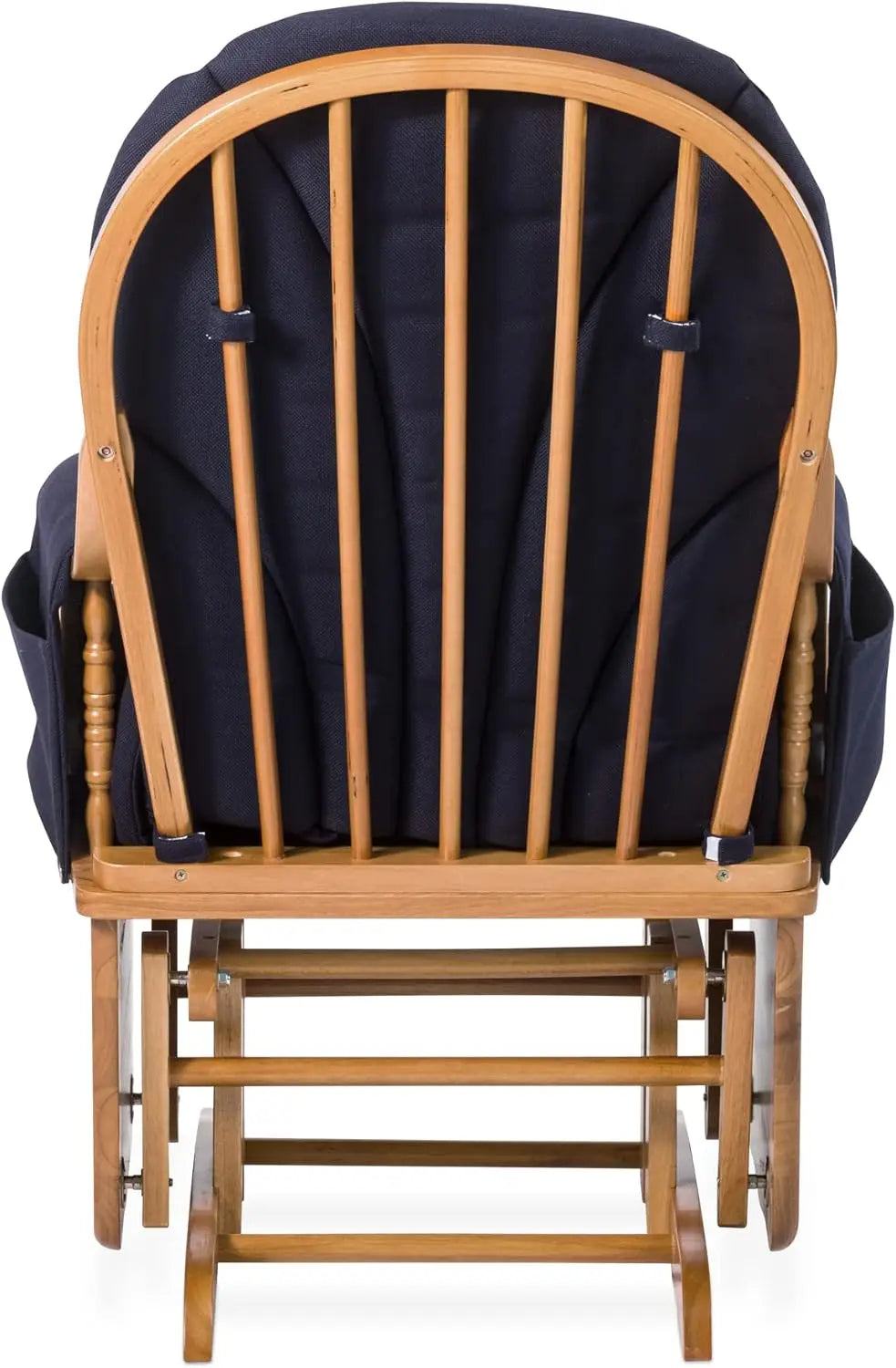 Lullaby Wood Base Glider Rocker Baby Feeding Rocking Chair for Nursery and Daycare Use with Padded Foam Rests