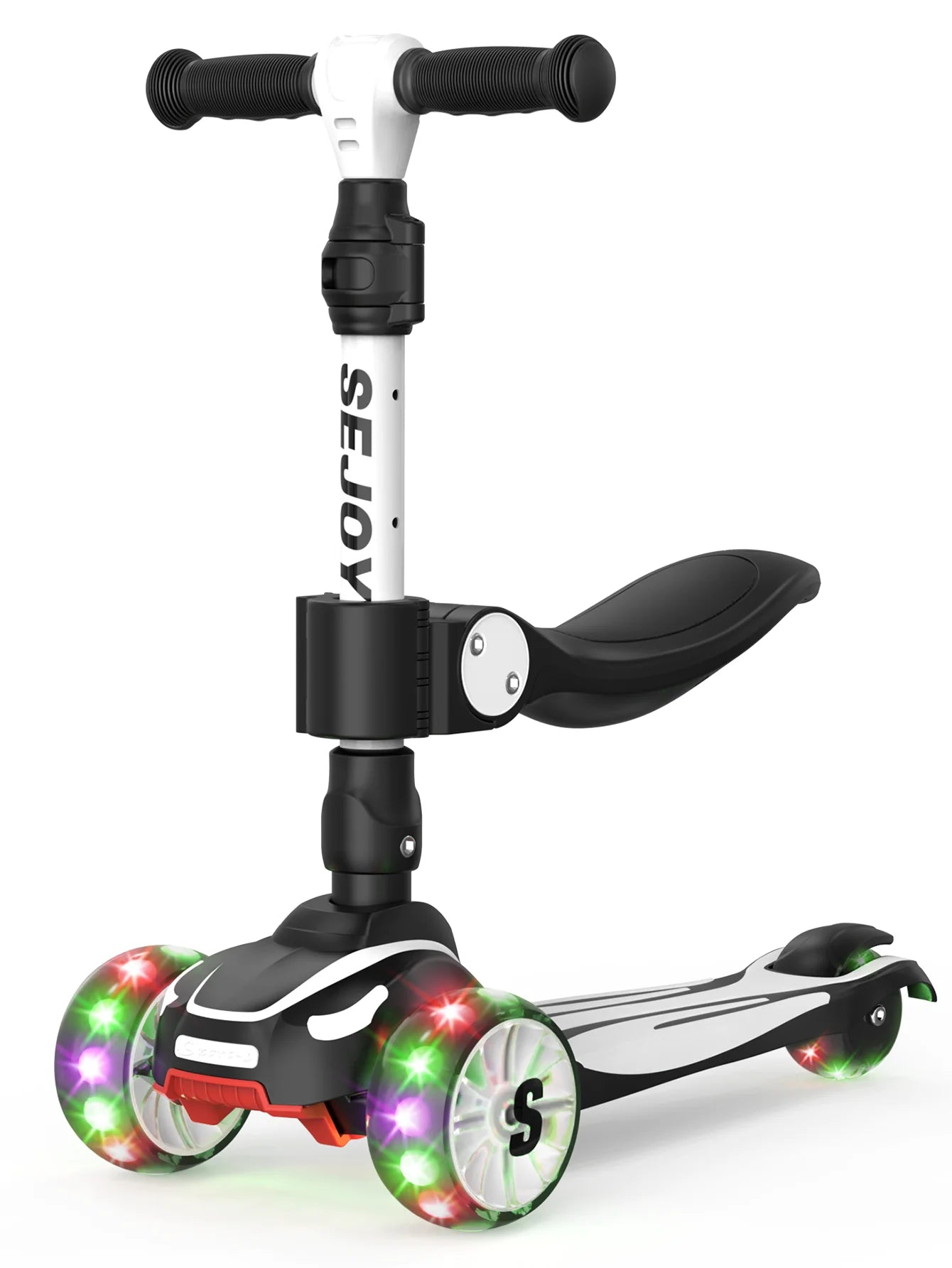 Sejoy 3-In-1 Three Wheel Kick Scooter With LED Flashing
