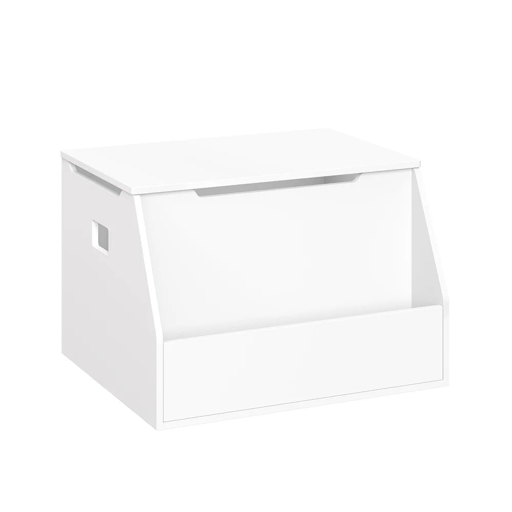 Kids Toy Storage Chest Organizer Playroom Box with Safety Hinges Front Bookrack Durable MDF Construction for Toddlers