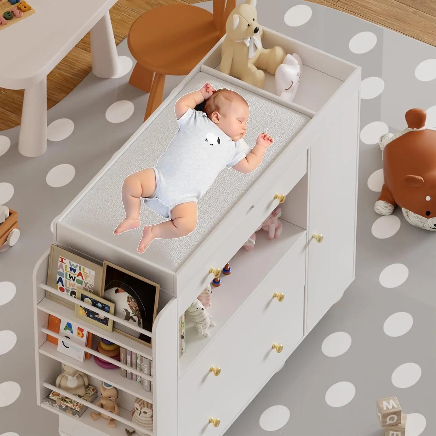 Nursery Dresser With Baby Changing Table 3 Drawers White