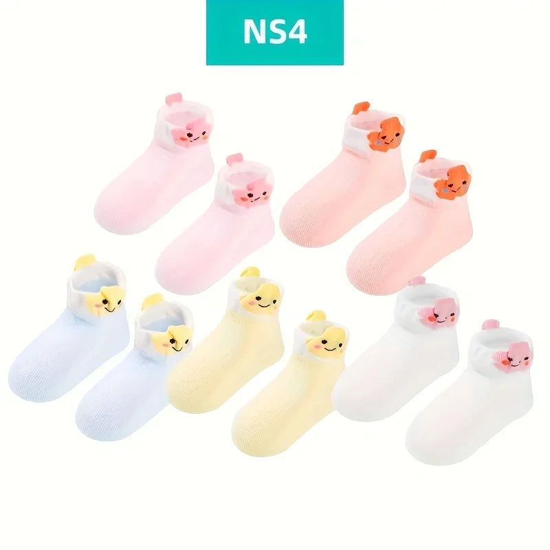 Unisex Cotton Non Slip Floral Print Toddler Christmas Socks