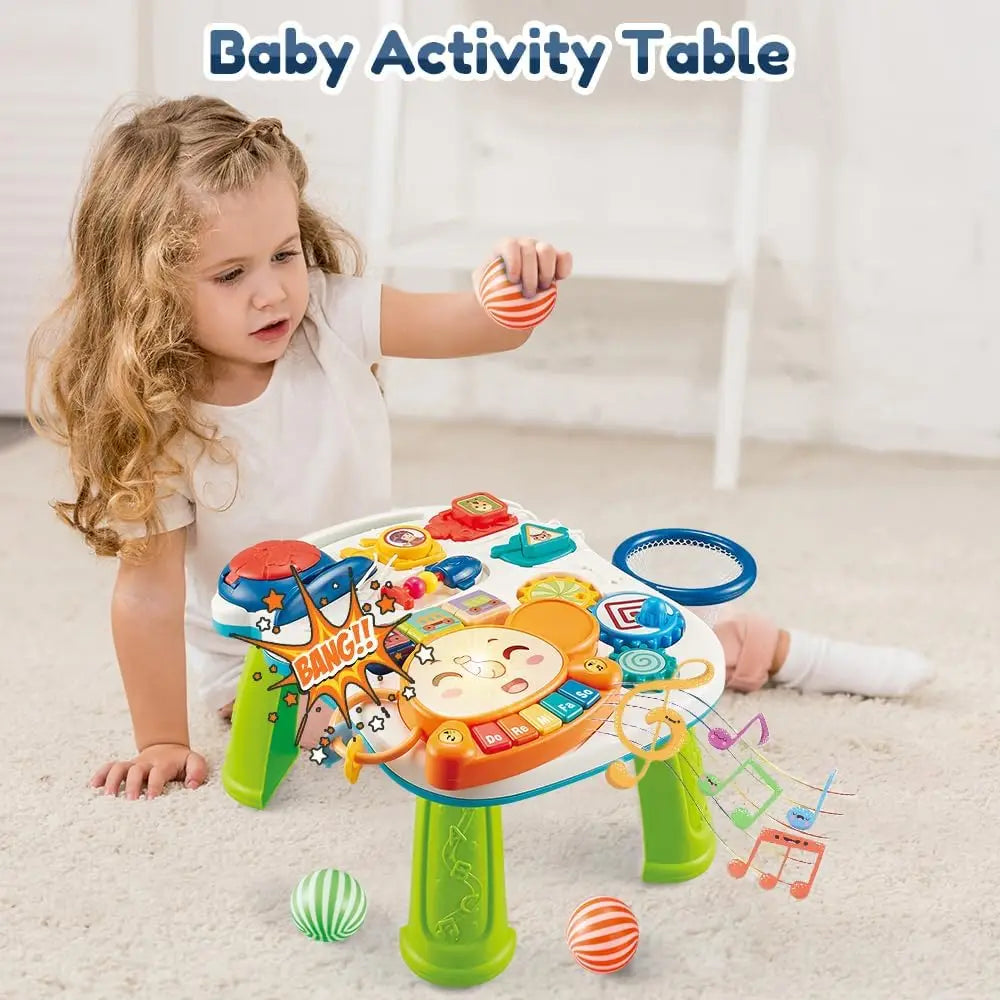 VATOS Baby Walker 5 in 1 Sit to Stand Learning Scooter Balance Bike Push Walker Table Toys with Music for Toddlers and Infants