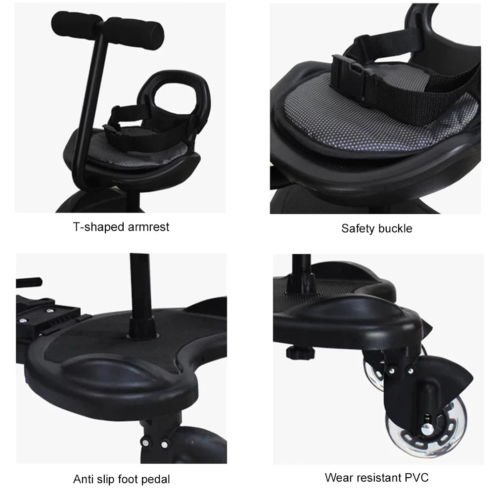 Baby Strollers Pedal Adapter Kid Standing Plate with Seat Auxiliary Trailer Footrest Pushchair Step Board Accessories