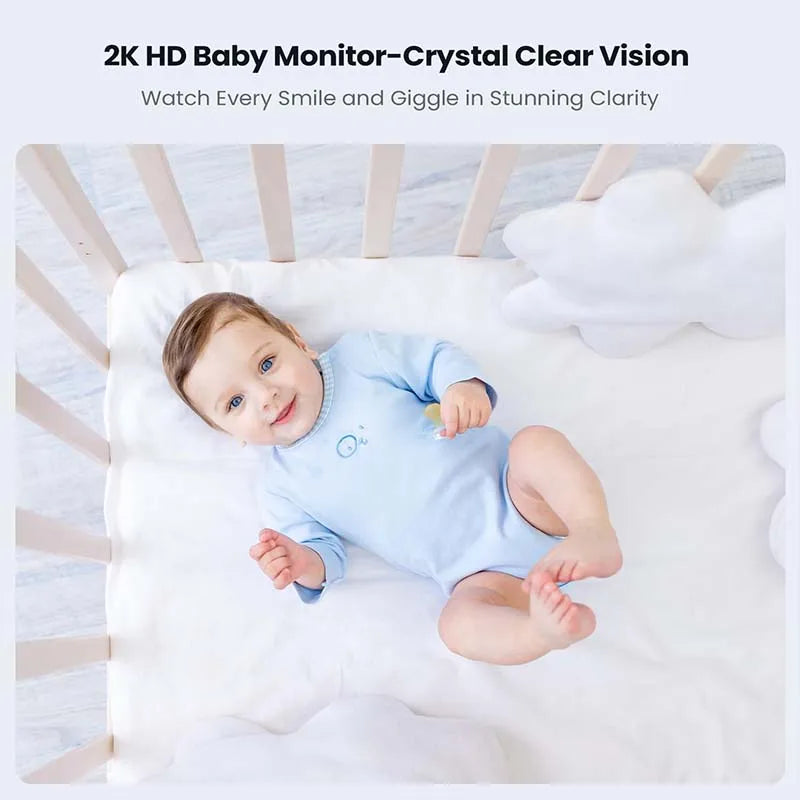 Iegeek 2K Baby Monitor with 5 Inch Screen and Audio Night Vision Two Way Talk Cry and Motion Detection