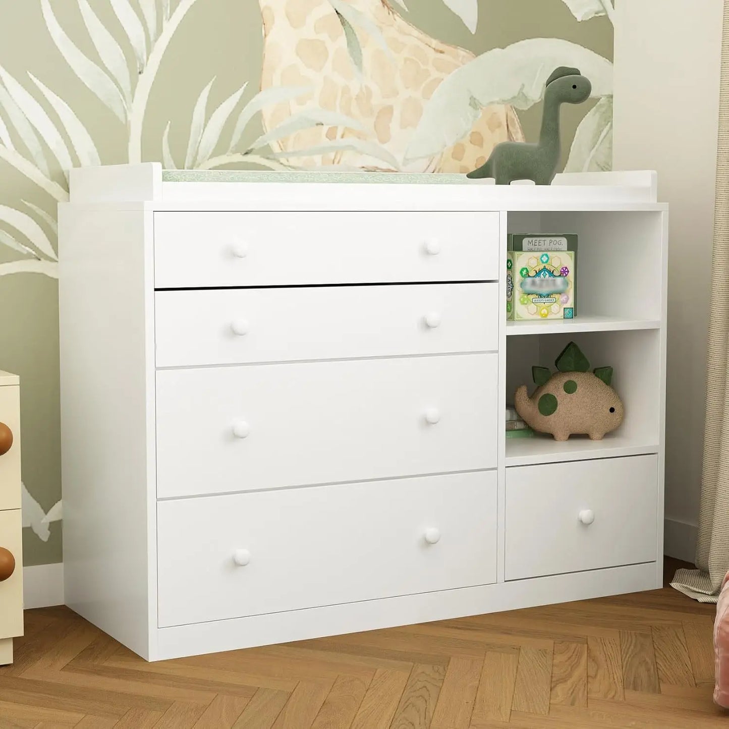 Changing Table Dresser Baby Classic Nursery With 5 Drawers