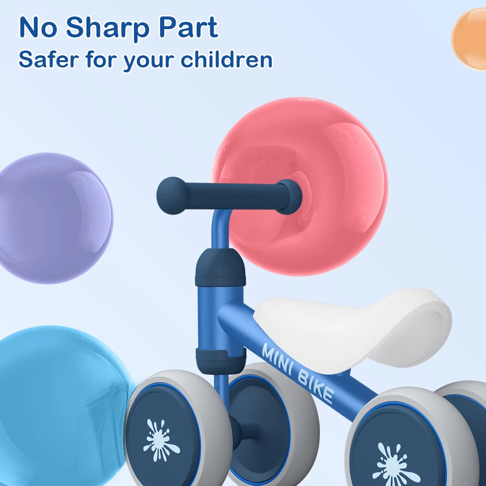 Baby Balance Bike Ride On Toy for 1 Year Old Boys and Girls Indoor Anti-Drop Walker for 10 to 24 Month Babies First Bike Birthday Gift