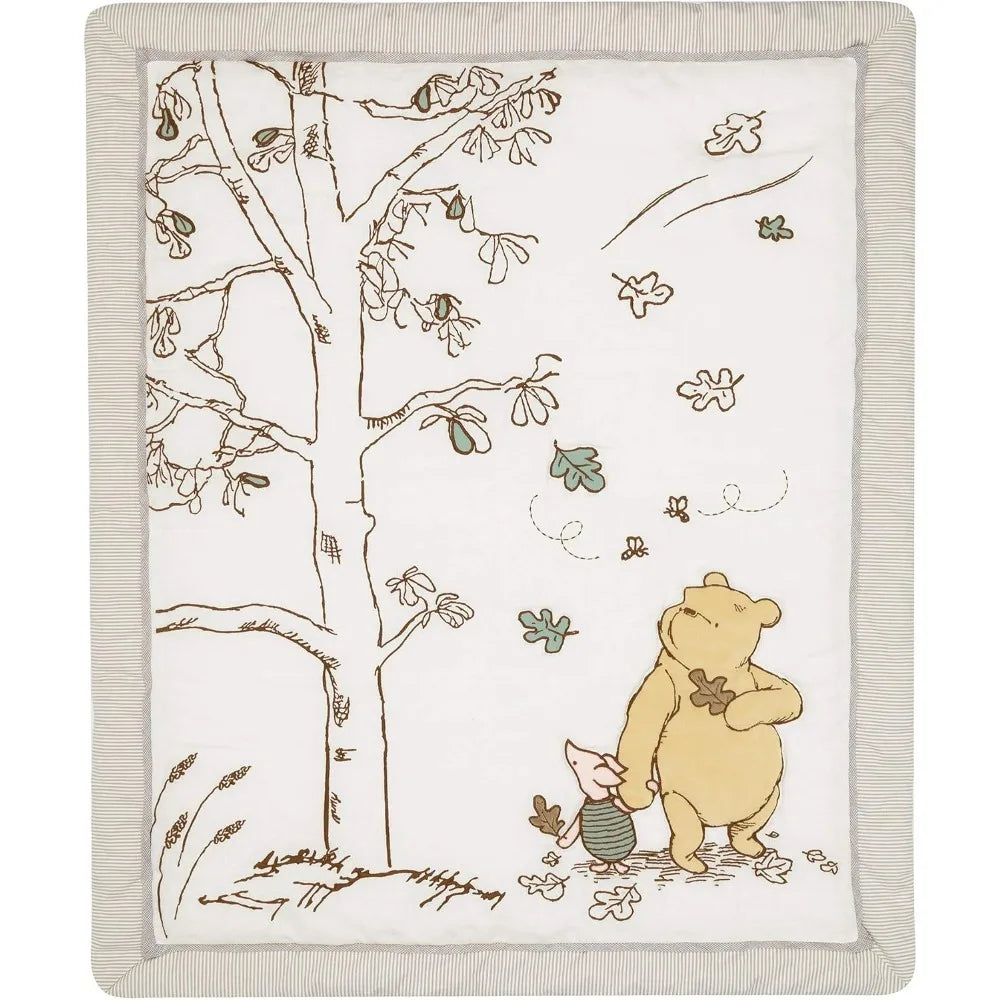Pooh Free Shipping 3 Piece Nursery Crib Bedding 100 Cotton