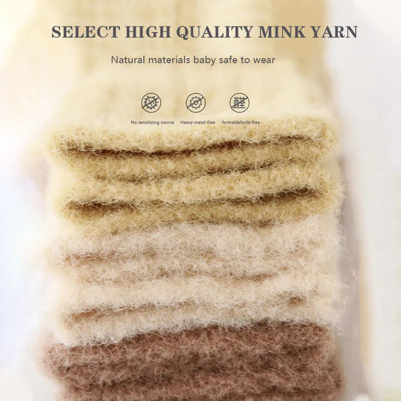 Warm Baby Socks 3 Pairs Thick Winter Cotton Unisex Mid Tube
