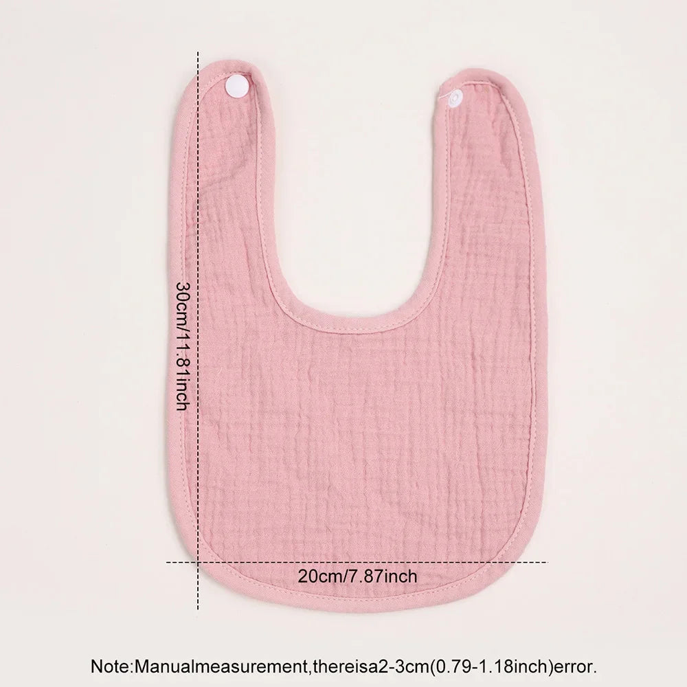 5 Piece Soft Cotton Baby Bibs Double Layer Absorbent