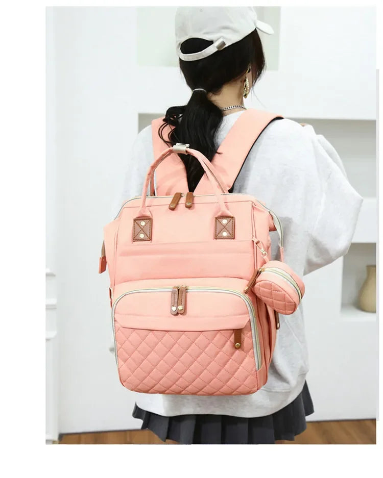 Waterproof Wear Resistant Mom Backpack Diaper Bag Capacity
