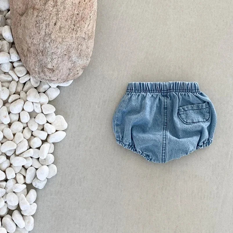 Adorable Baby Denim Shorts Unisex Pockets Summer 0 24M