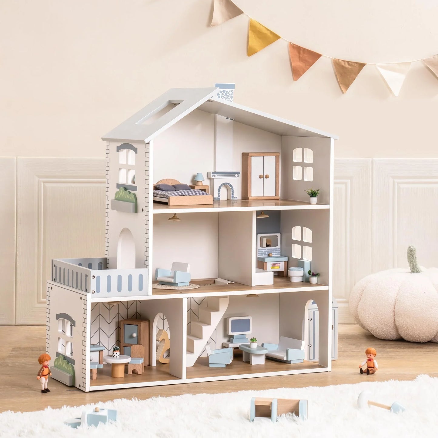 Robotime Robud Nordic Style Wooden Dollhouse 23 Pieces