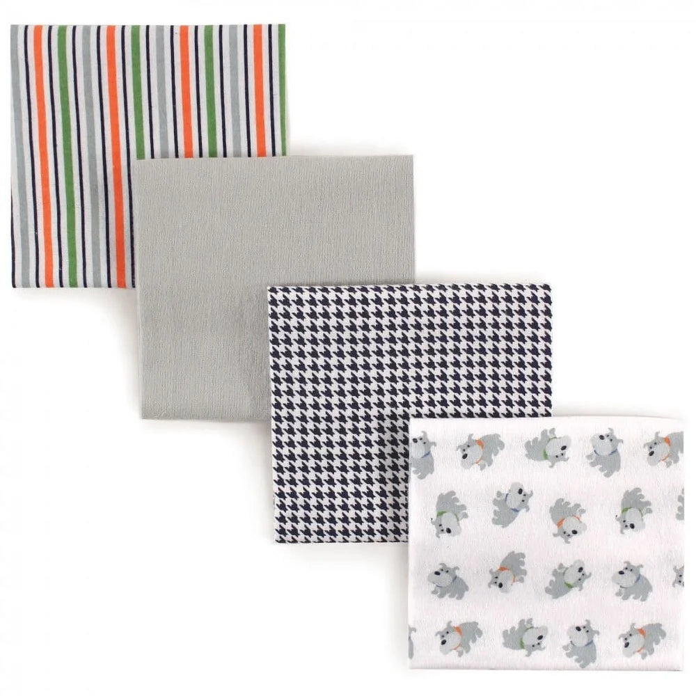 Soft Cotton Flannel Receiving Blankets 4 Pack Multipurpose