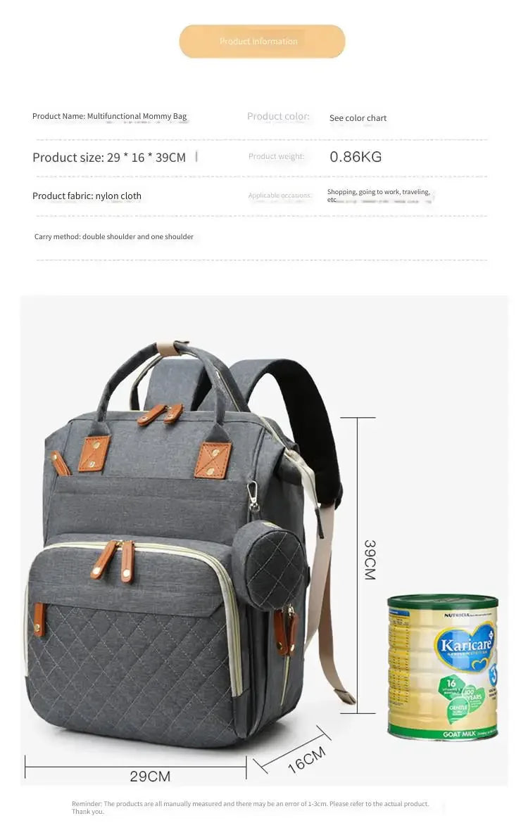 Waterproof Wear Resistant Mom Backpack Diaper Bag Capacity