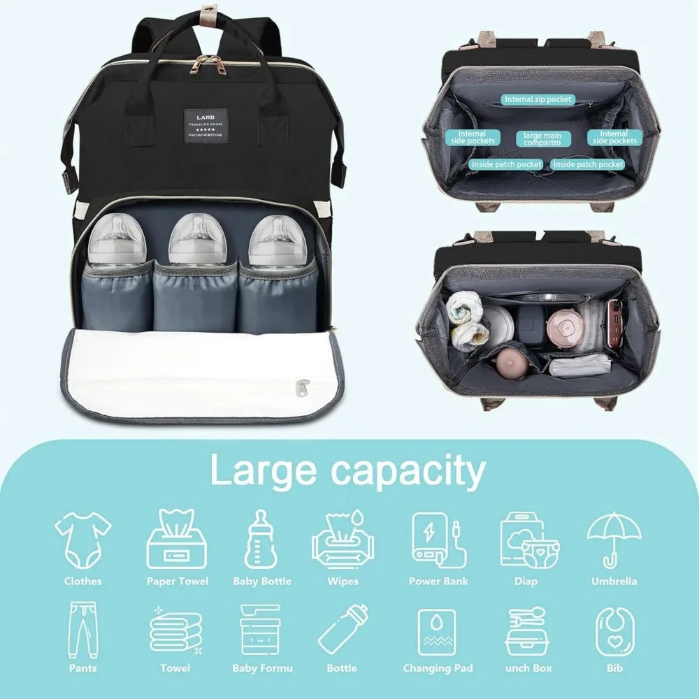 Diaper Bag With Changing Station Backpack Large Capacity