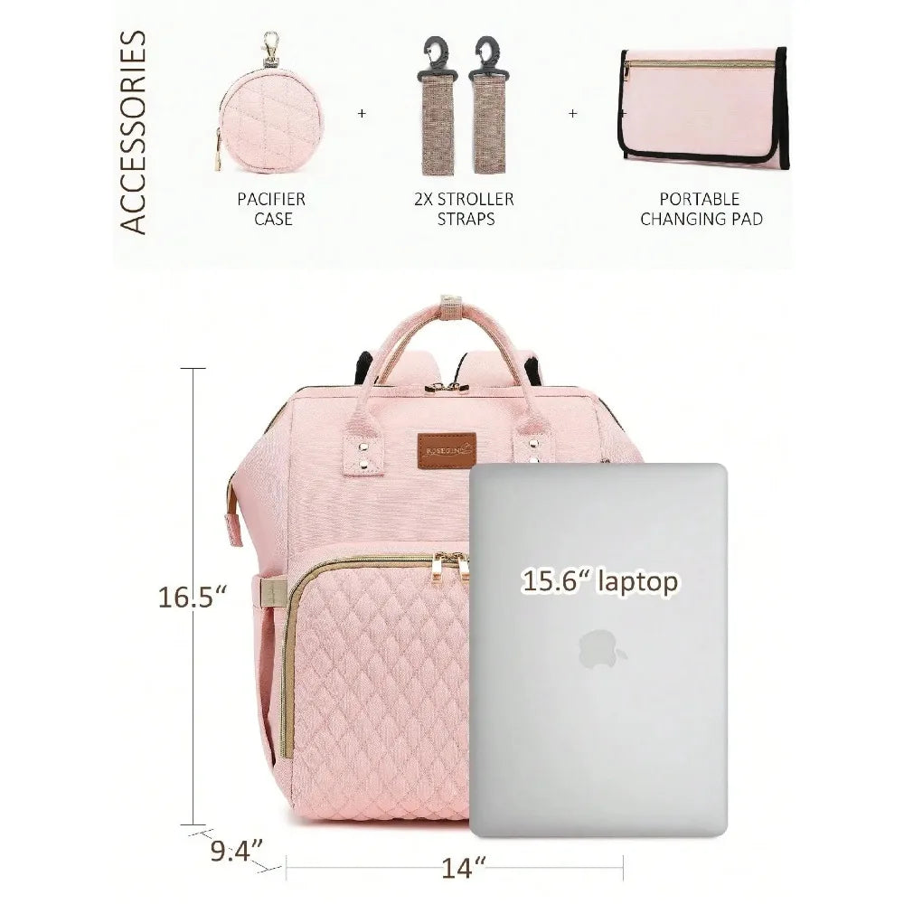 Diaper Bag Backpack With Changing Pad Pacifier Case
