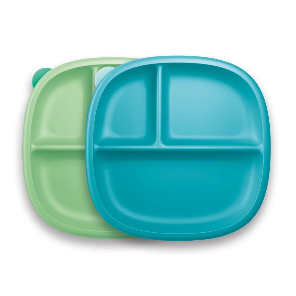 Suction Plates With Lid 2 Pack Baby Feeding Tableware
