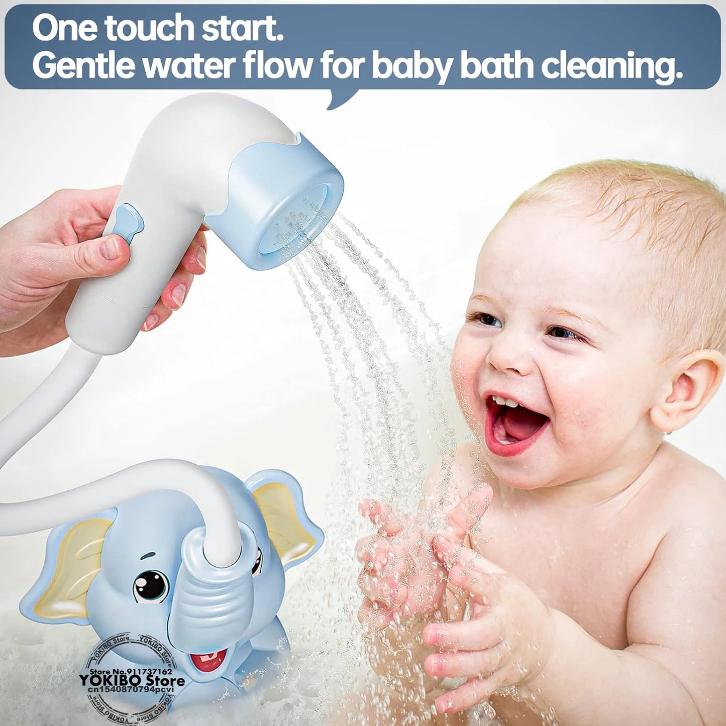 Baby Bath Toys Electric Elephant Water Spray Shower Thermometer Bathtime Fun for Kids and Toddlers