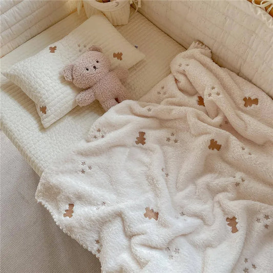 Cartoon Baby Blanket Fleece Quilt For Newborn Swaddling