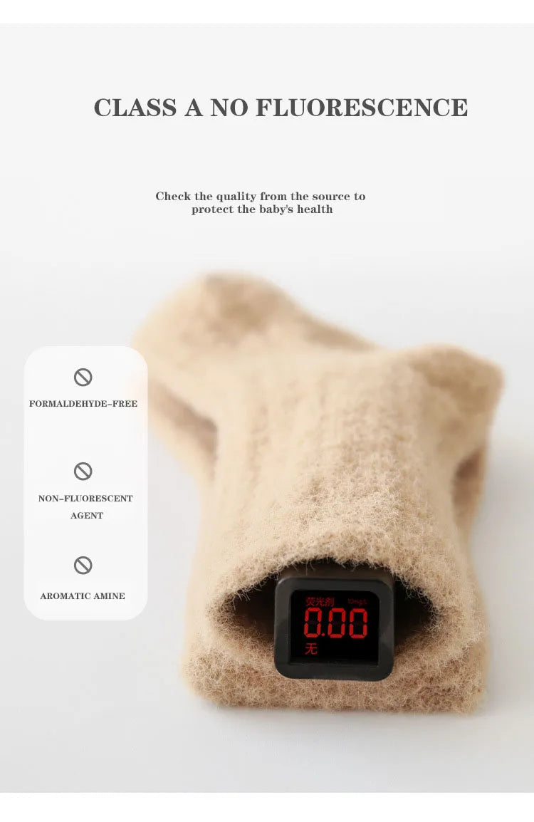 Warm Baby Socks 3 Pairs Thick Winter Cotton Unisex Mid Tube