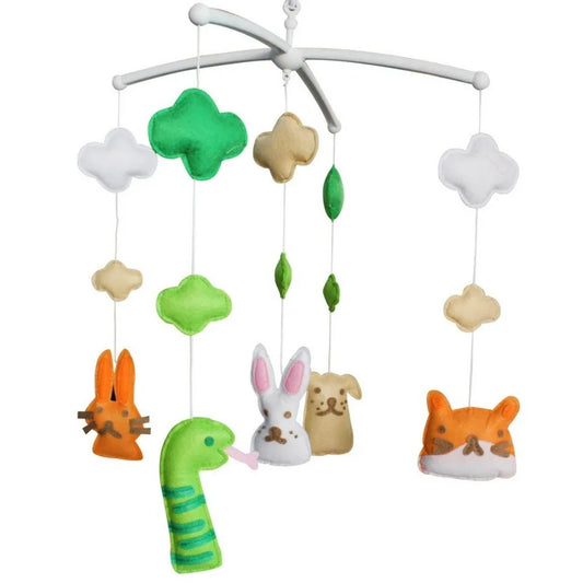 Baby Crib Mobile Animal Musical Nursery Room Hanging Toy Snake Rabbit Dog Cat