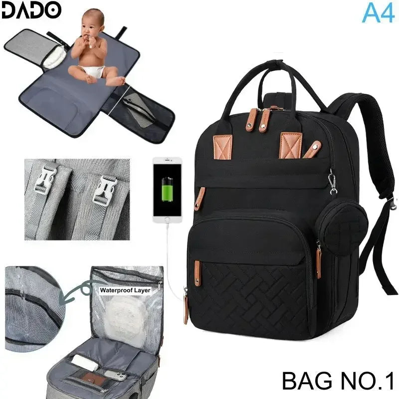Diaper Backpack Mommy Waterproof Travel Tote Stroller Straps