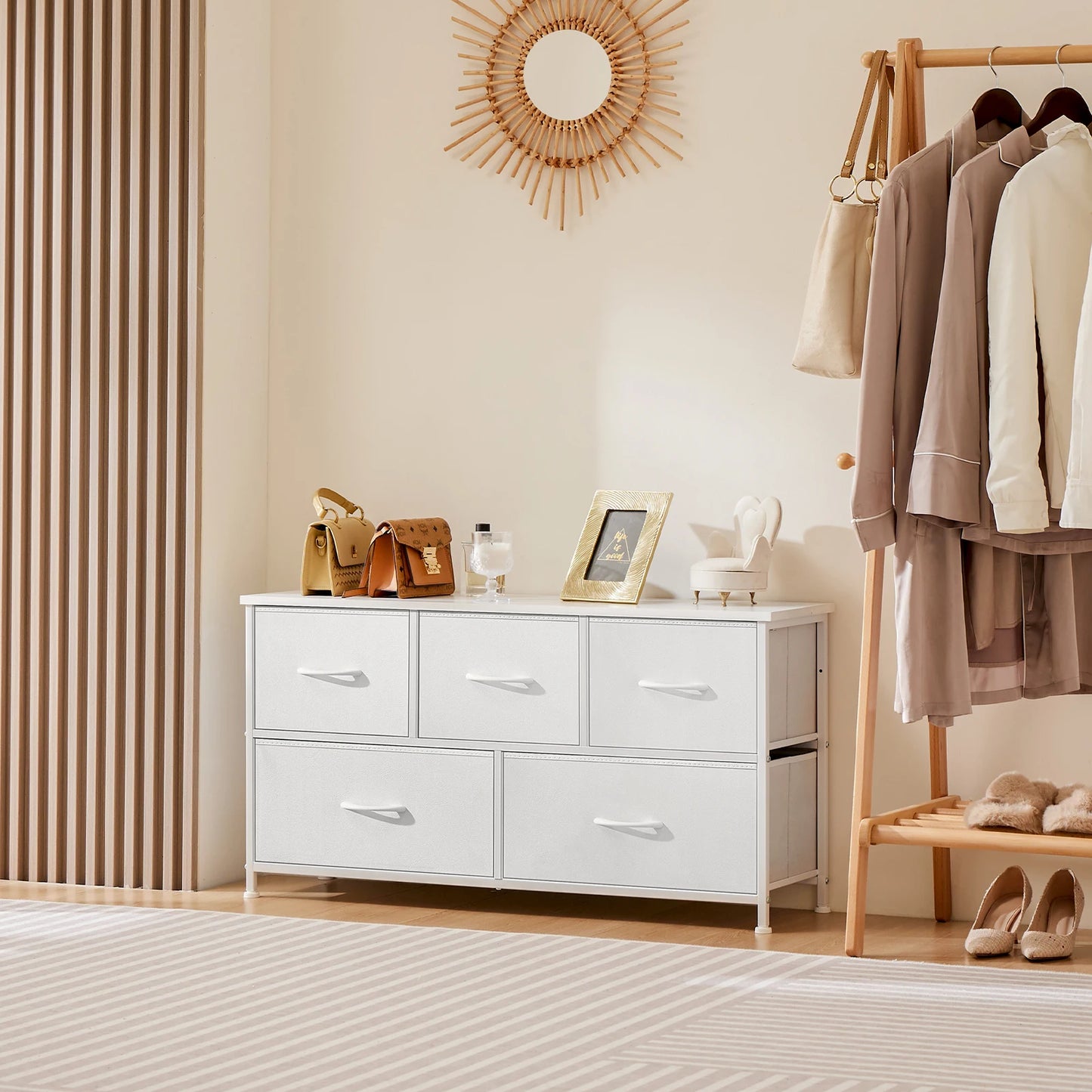 JHK Wardrobe With Fabric Drawers For Bedroom Storage