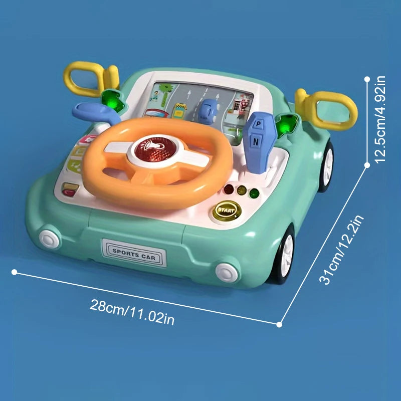 Baby Car Toy Light Musical Steering Wheel Interactive Simulation Driving Seat Sensory Toy for Fine Motor Skill Development