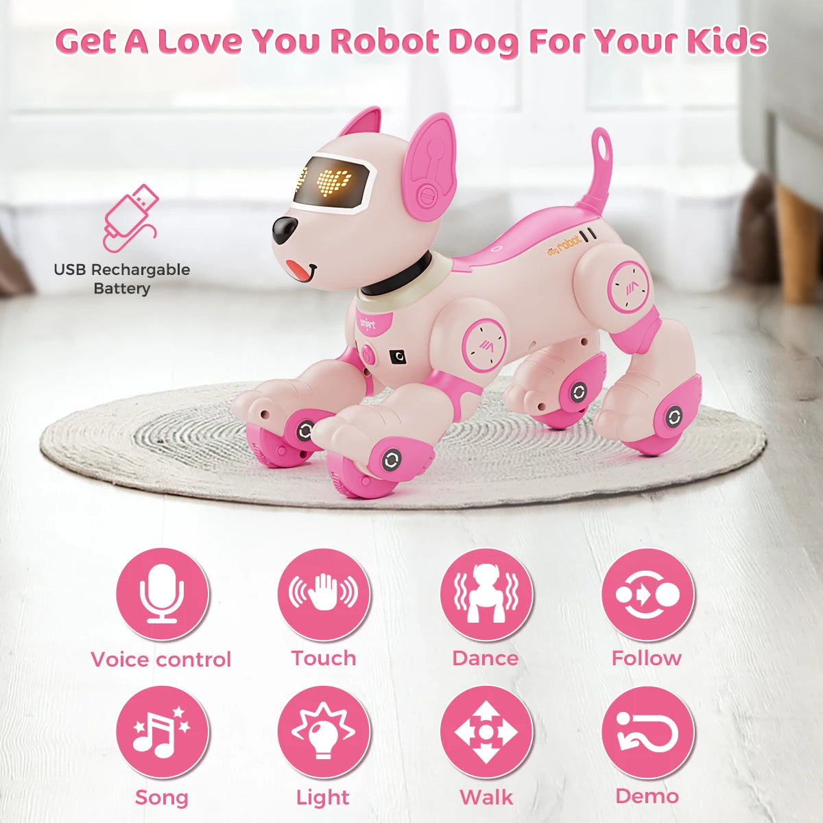 VATOS Robot Dog Toy With Remote Control And Voice Commands