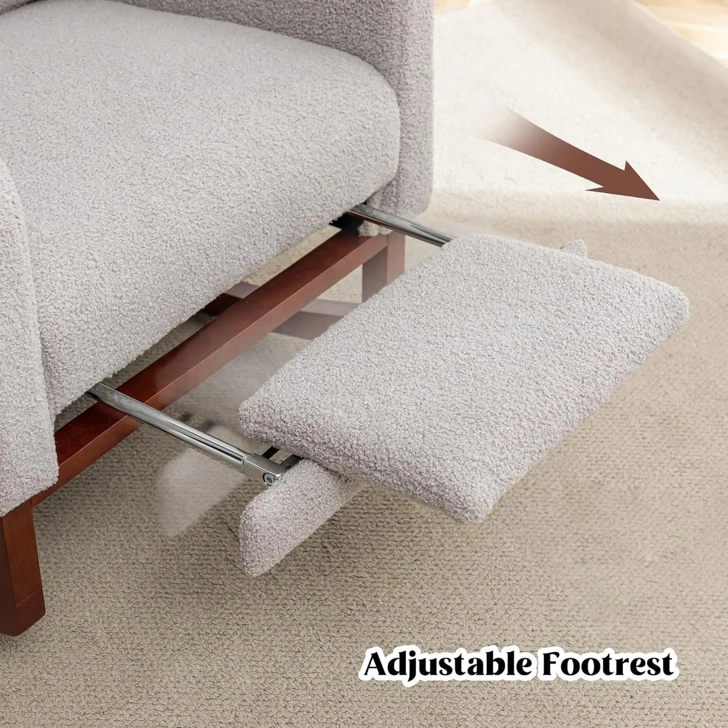 Rocking Chair Nursery with Footrest Wingback Nursery Rocking Chairs Teddy Nursing Glider Rocker Chair with Pillow