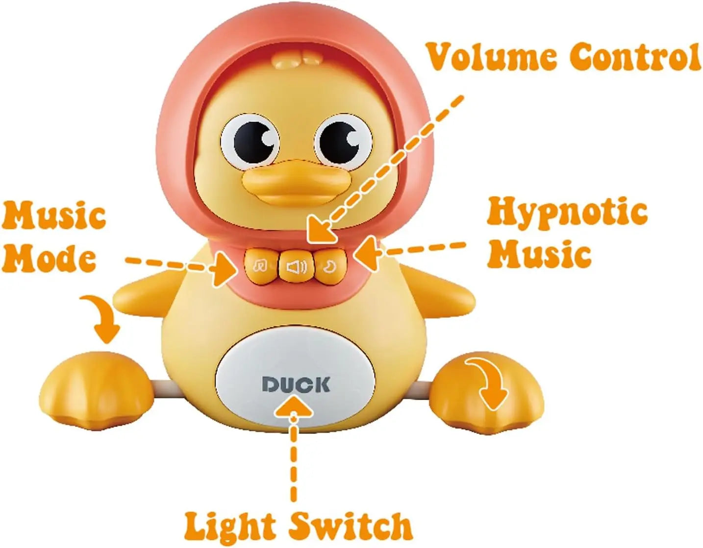 Baby Crawling Toys Musical Ducks Toddler Toys Early Education Kids Toys for Boys and Girls with Swing Walking Lights and Dancing Functions