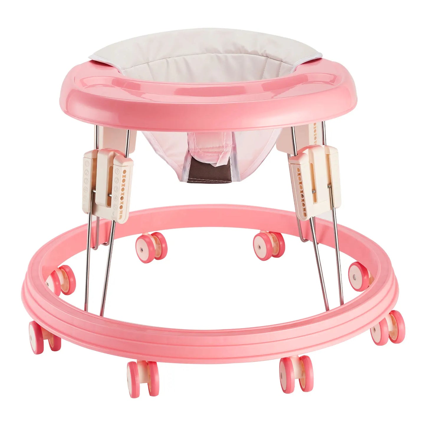 Baby Walker Foldable Multi Function Anti Rollover Walker with Brake Design 5 Level Height Adjustable
