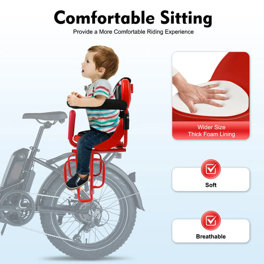 Bike Child Safety Seat With Foot Pedal Belt Universal